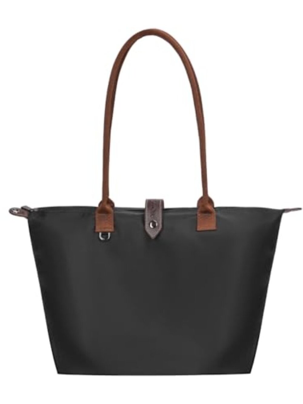 Foldable Water-Resistant Nylon Tote Bag Zipper Top-Handle Travel Shoulder Hobo